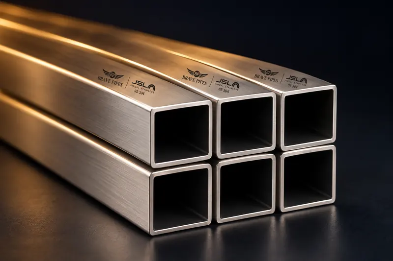 Stack of square SS 304 pipes